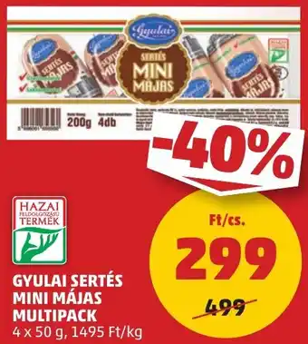PENNY GYULAI SERTÉS MINI MÁJAS MULTIPACK 4x50g ajánlat