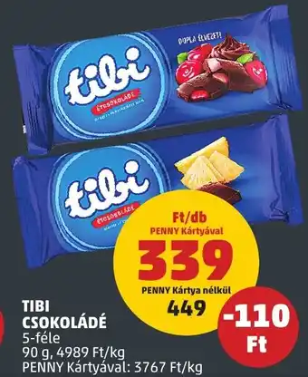 PENNY TIBI CSOKOLÁDÉ 90g ajánlat