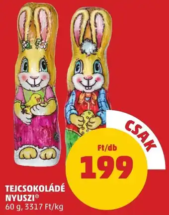 PENNY TEJCSOKOLÁDÉ NYUSZI 60g ajánlat