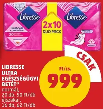 PENNY LIBRESSE ULTRA EGÉSZSÉGÜGYI BETÉT 20db ajánlat