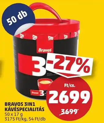 PENNY BRAVOS 3IN1 KÁVÉSPECIALITÁS 50x17g ajánlat