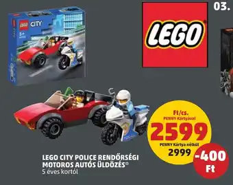PENNY LEGO CITY POLICE RENDŐRSÉGI MOTOROS AUTÓS ÜLDÖZÉS ajánlat