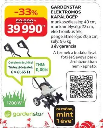Auchan GARDENSTAR ELEKTROMOS KAPÁLÓGÉP ajánlat