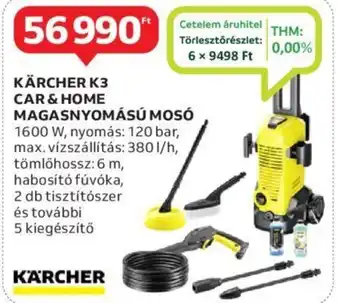 KÄRCHER K3 CAR & HOME MAGASNYOMÁSÚ MOSÓ 1600 W