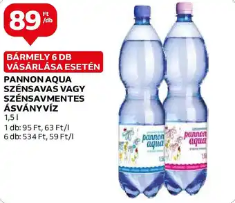 Auchan PANNON AQUA SZÉNSAVAS VAGY SZÉNSAVMENTES ÁSVÁNYVÍZ 1,5l ajánlat