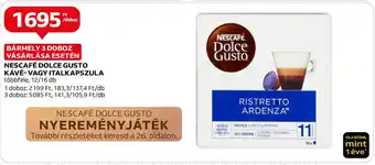 Auchan NESCAFÉ DOLCE GUSTO KÁVÉ- VAGY ITALKAPSZULA ajánlat