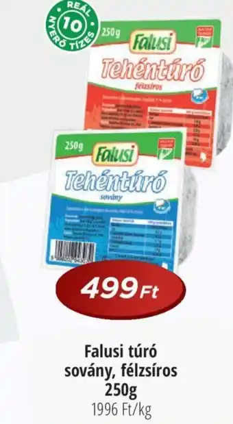 Real Falusi túró sovány, félzsíros 250g ajánlat