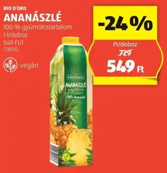 ALDI RIO D'ORO ANANÁSZLÉ 1l ajánlat