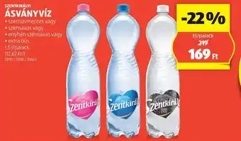 ALDI SZENTKIRÁLYI ÁSVÁNYVÍZ 1,5l ajánlat