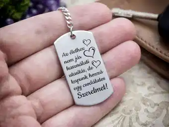 R.M Ékszer Csodálatos Szerelmet acél medálos kulcstartó ajánlat