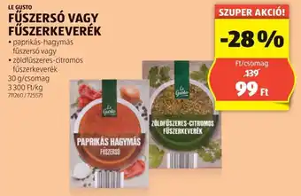 ALDI LE GUSTO FŰSZERSÓ VAGY FŰSZERKEVERÉK 30g ajánlat