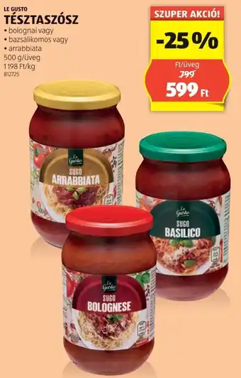 ALDI LE GUSTO TÉSZTASZÓSZ 500g ajánlat