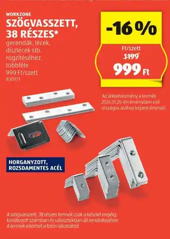 ALDI WORKZONE SZÖGVASSZETT, 38 RÉSZES ajánlat