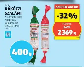 ALDI PICK RÁKÓCZI SZALÁMI 400g ajánlat