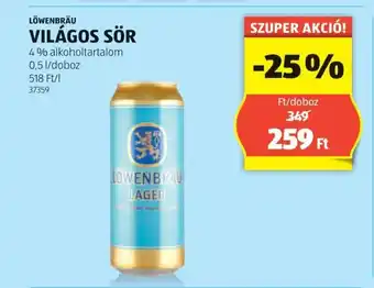 ALDI LÖWENBRÄU VILÁGOS SÖR ajánlat