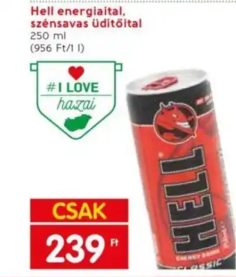 Spar Market Hell energiaital, szénsavas üdítőital 250ml ajánlat