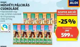 ALDI MONARC HÚSVÉTI PÁLCIKÁS CSOKOLÁDÉ 10x15g ajánlat