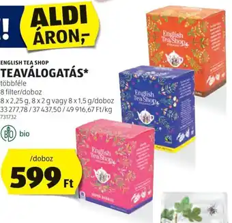 ALDI ENGLISH TEA SHOP TEAVÁLOGATÁS 8x2,25g ajánlat