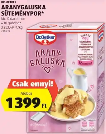 ALDI DR OETKER ARANYGALUSKA SÜTEMÉNYPOR 430g ajánlat