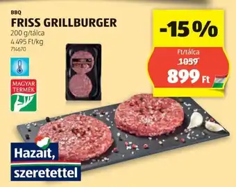 ALDI BBQ FRISS GRILLBURGER 200g ajánlat