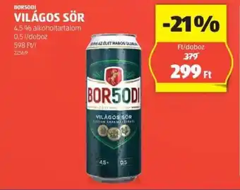 ALDI BORSODI VILÁGOS SÖR 0,5l ajánlat