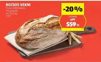 ALDI ROZSOS VEKNI 750g ajánlat