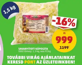 PENNY SAVANYÍTOTT KÁPOSZTA 1,5kg ajánlat