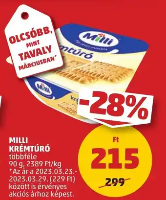 PENNY MILLI KRÉMTÚRÓ 90g ajánlat