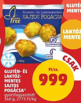 PENNY GLUTÉN ÉS LAKTÓZ MENTES SAJTOS POGÁCSA 360g ajánlat