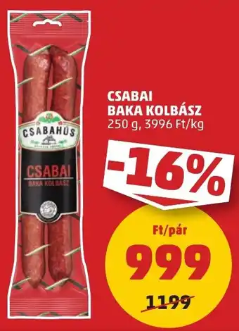 PENNY CSABAI BAKA KOLBASZ 250g ajánlat