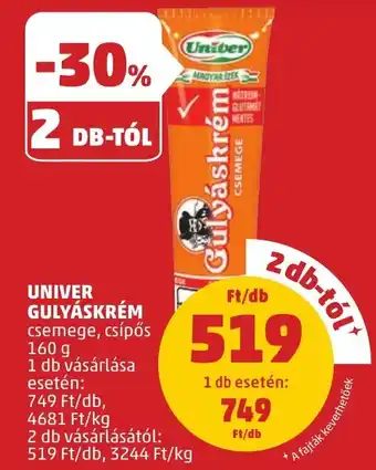 PENNY UNIVER GULYÁSKRÉM 160g ajánlat