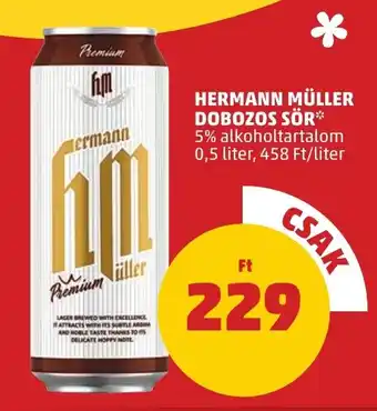 PENNY HERMANN MÜLLER DOBOZOS SÖR 5% 0,5l ajánlat