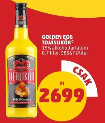 GOLDEN EGG TOJÁSLIKŐR 15% 0,7l