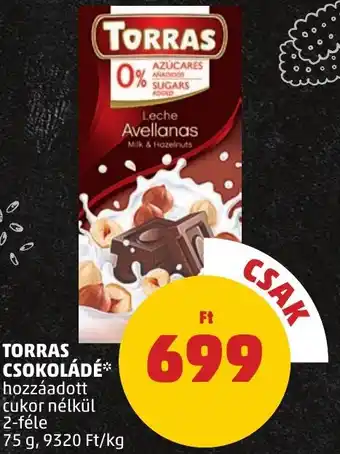 PENNY TORRAS CSOKOLÁDÉ 75g ajánlat