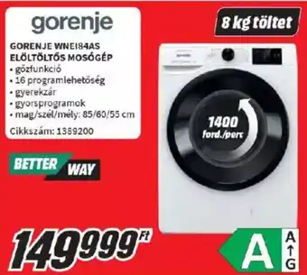 Media Markt GORENJE WNE184AS ELÖLTÖLTŐS MOSÓGÉP ajánlat