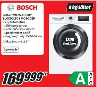 Media Markt BOSCH WAN24168BY ELÖLTÖLTŐS MOSÓGÉP ajánlat