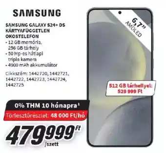 Media Markt SAMSUNG GALAXY S24+ DS KÁRTYAFÜGGETLEN ajánlat