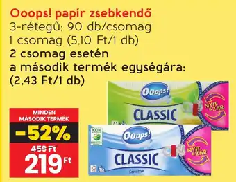 Spar Ooops! papír zsebkendő ajánlat