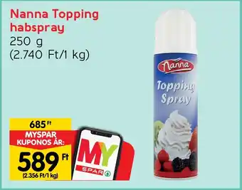 Nanna Topping habspray 250 g