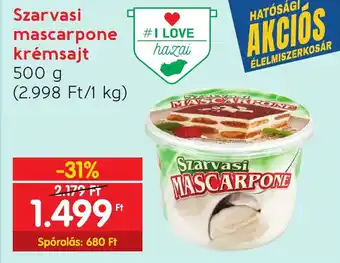 Szarvasi mascarpone krémsajt 500g