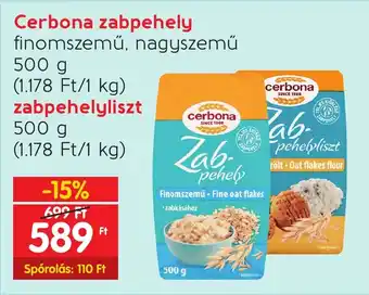 Spar Cerbona zabpehely finomszemű, nagyszemű 500g ajánlat