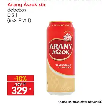 Spar Arany Ászok sör 0,5l ajánlat