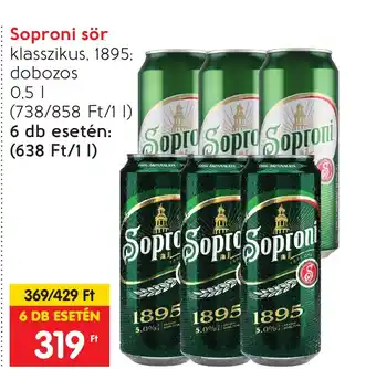 Spar Soproni sör 0,5l ajánlat