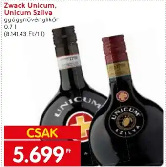 Spar Zwack Unicum, Unicum Szilva gyógynövénylikőr 0,7l ajánlat