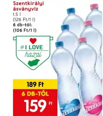 Spar Szentkirályi ásványvíz 1.5l ajánlat