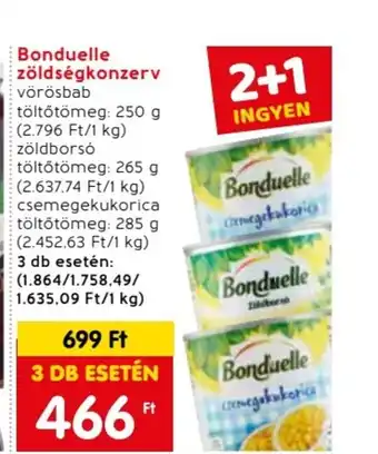 Spar Bonduelle zöldségkonzerv 250g ajánlat