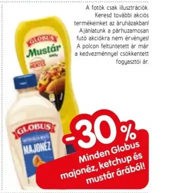 Spar Minden Globus majonéz, ketchup és mustár árából ajánlat