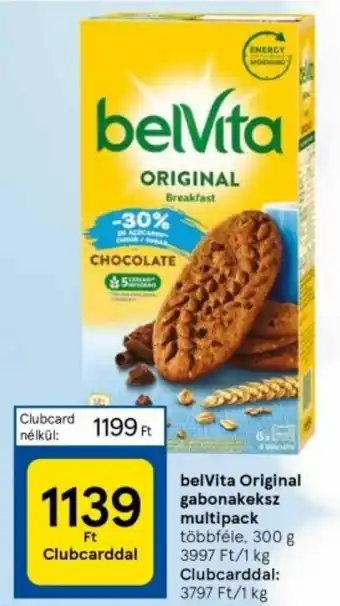 Tesco belVita Original gabonakeksz multipack többféle, 300 g ajánlat