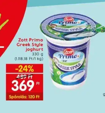 Spar Zott Primo Greek Style 330g ajánlat