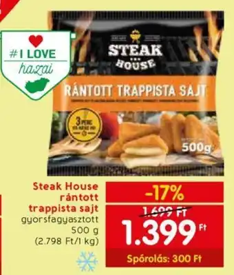 Spar Steak House rántott trappista sajt 500g ajánlat